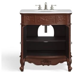 MOD The Carlton Bathroom Vanity, Single Sink, 33", Cherry, Freestanding -Kraus Shop 8681627803d991b3 0426 w800 h800 b1 p0