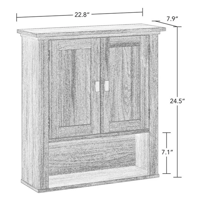 RiverRidge Home RiverRidge Hayward Two-Door Transitional Wood Wall Cabinet In Light Veneer Brown 5 RiverRidge Home RiverRidge Hayward Two-Door Transitional Wood Wall Cabinet In Light Veneer Brown - Image 3