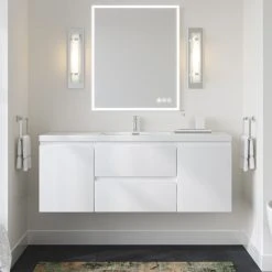 MOD Beacon Bath Vanity, High Gloss White, 60", Single Sink, Floating -Kraus Shop 89b1350e03ade736 8819 w800 h800 b0 p0
