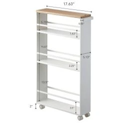 Yamazaki Home Rolling Storage Cart, Steel, Holds 26.4 Lbs, White -Kraus Shop 8af1f639025ad631 9603 w800 h800 b1 p0