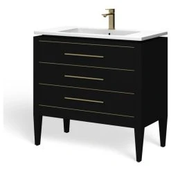 MOD Celios Bathroom Vanity, Single Sink, 36", Black With Brass Trim, Freestanding 24 MOD Celios Bathroom Vanity, Single Sink, 36", Black With Brass Trim, Freestanding -Kraus Shop 8c713f4403d05742 8460 w800 h800 b1 p0
