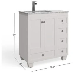 MOD The Angie Bathroom Vanity, Single Sink, 30", White, Freestanding -Kraus Shop 8d91a52a03d9b42a 2182 w800 h800 b1 p0