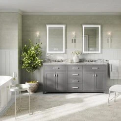 MOD The Polaris Bathroom Vanity, Double Sink, 72", Cashmere Gray, Freestanding -Kraus Shop 8de159e703d9a457 8084 w800 h800 b0 p0