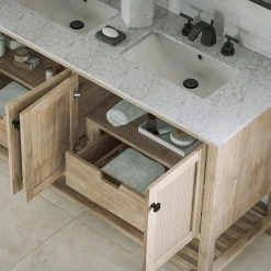 MOD The Kerry Bathroom Vanity, Double Sink, 60", Natural, Freestanding -Kraus Shop 8e31292403d99bb8 7519 w800 h800 b0 p0