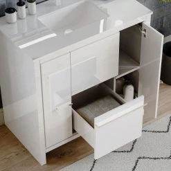 MOD Esconde Bath Vanity, High Gloss White, 36", Single Sink, Freestanding -Kraus Shop 8e31637603c7434a 8155 w800 h800 b0 p0