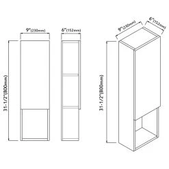 Dowell K&B Supplies Oates 9" Side Cabinet, Bluish-Green -Kraus Shop 8e418cb5012fcd6d 0395 w800 h800 b1 p0