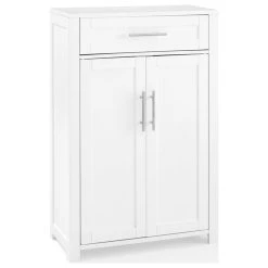 Crosley Savannah Wooden Storage Linen Cabinet In White