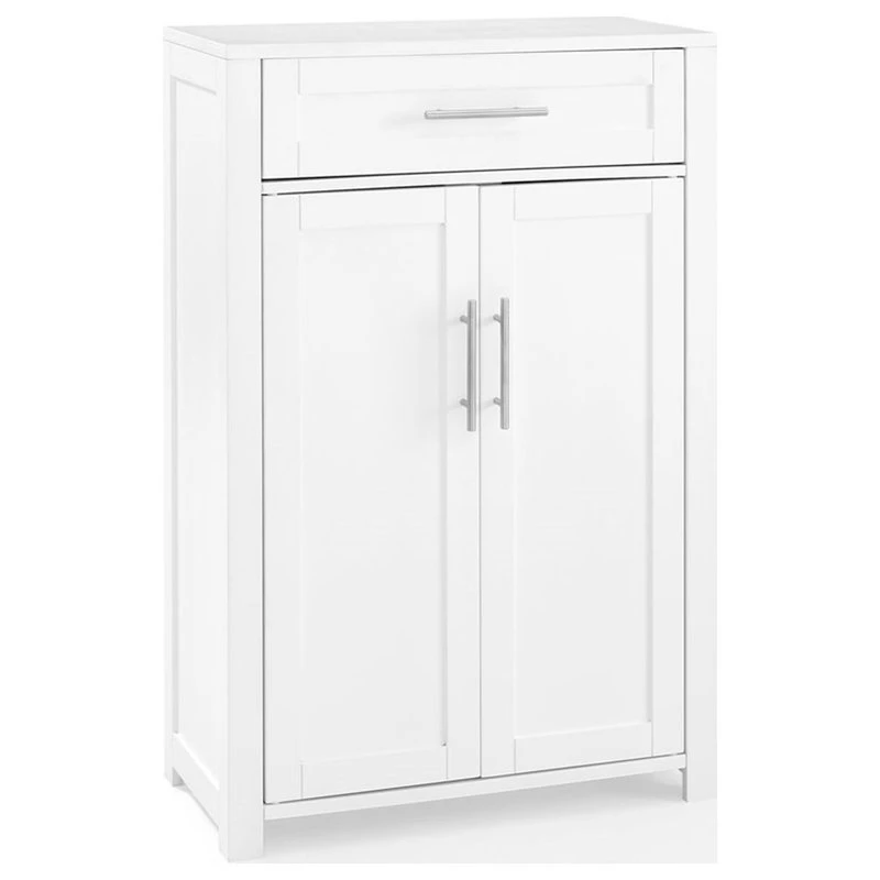 Crosley Savannah Wooden Storage Linen Cabinet In White 3 Crosley Savannah Wooden Storage Linen Cabinet In White