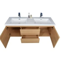 Bathroom Vanity Wholesale INC. MOB 60" Wall-Mounted Double Bathroom Vanity In White Oak -Kraus Shop 8f81abce00a09eb3 2507 w800 h800 b1 p0