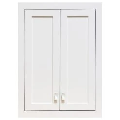 Water Creation Madison 24" W X 33" H X 8" D Bath Storage Wall Cabinet, Pure White