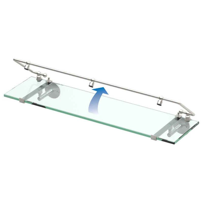Gatco Fine Bathware Premier Railing Glass Shelf, Satin Nickel 4 Gatco Fine Bathware Premier Railing Glass Shelf, Satin Nickel - Image 2