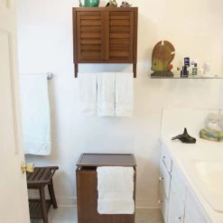 Eccostyle Solid Bamboo Spa Or Bath 2 Door Wall Hanging Space Saver Cabinet - Caramel -Kraus Shop 9261e6b601722c94 1854 w800 h800 b0 p0