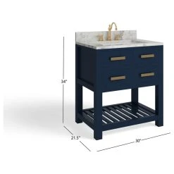 MOD The Nile Bathroom Vanity, Single Sink, 30", Monarch Blue, Freestanding -Kraus Shop 92b1bfd203d9a480 8132 w800 h800 b1 p0
