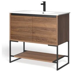 MOD Foundry Bath Vanity, Walnut, 36", Integrated Single Sink, Freestanding 24 MOD Foundry Bath Vanity, Walnut, 36", Integrated Single Sink, Freestanding -Kraus Shop 92e111bd03472736 1852 w800 h800 b1 p0