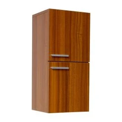 Fresca Teak Bathroom Linen Side Cabinet W/ 2 Storage Areas