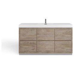 MOD Boutique Bath Vanity, Natural Wood, 60", Single Sink, Freestanding -Kraus Shop 93b1b63903c74345 7749 w800 h800 b1 p0
