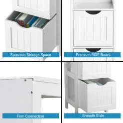 Costway Floor Cabinet Multifunction Bathroom Storage Organizer Rack W/2 Drawers -Kraus Shop 93d1b87400d6f6af 5709 w800 h800 b0 p0