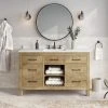 MOD Rawley Bath Vanity, Weathered Fir, 55", Single Sink, Marble Top, Freestanding