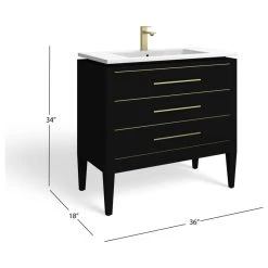 MOD Celios Bathroom Vanity, Single Sink, 36", Black With Brass Trim, Freestanding 22 MOD Celios Bathroom Vanity, Single Sink, 36", Black With Brass Trim, Freestanding -Kraus Shop 95e1273a03d05720 8460 w800 h800 b1 p0