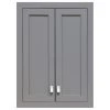 Water Creation Madison 24" W X 33" H X 8" D Bath Storage Wall Cabinet, Cashmere Grey