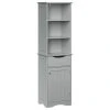 RiverRidge Home RiverRidge Ashland Tall Transitional Wood Cabinet With 3 Open Shelves In Gray