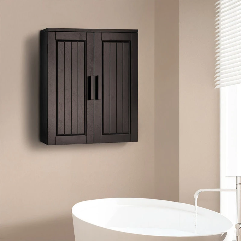 Versanora Wooden Bathroom Storage Wall Cabinet 2 Doors 4 Versanora Wooden Bathroom Storage Wall Cabinet 2 Doors - Image 2