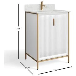 MOD The Everleigh Bathroom Vanity, Single Sink, 24", White, Freestanding -Kraus Shop 98915fb603c88697 6407 w800 h800 b1 p0