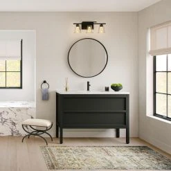 MOD The Shiloh Bathroom Vanity, Single Sink, 48", Charcoal Oak, Freestanding