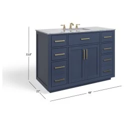 MOD The Yukon Bathroom Vanity, Single Sink, 48", Royal Blue -Kraus Shop 9d7120f703d9a9a2 9384 w800 h800 b1 p0