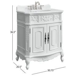 MOD The Bloomdale Bathroom Vanity, Single Sink, 30", White, Freestanding -Kraus Shop a0e1fe6d03d99143 3189 w800 h800 b1 p0