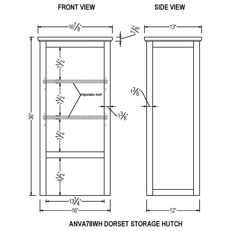 Bolton Furniture, Inc. Dorset Bathroom Storage Tower, Open Upper Shelves, Lower Cabinet And Drawer 8 Bolton Furniture, Inc. Dorset Bathroom Storage Tower, Open Upper Shelves, Lower Cabinet And Drawer - Image 6