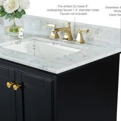 Ancerre Designs Audrey Vanity Set, Black Onyx, 72", Gold Hardware, No Mirror -Kraus Shop a461e12303ef9f63 4000 w800 h800 b0 p0
