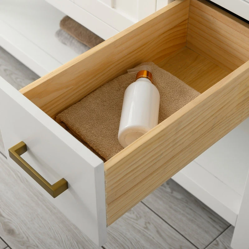 Urban Furnishing Henry Bathroom Sink Vanity Set, Carrara White Quartz Top, Base: White, 48" 16 Urban Furnishing Henry Bathroom Sink Vanity Set, Carrara White Quartz Top, Base: White, 48" - Image 14