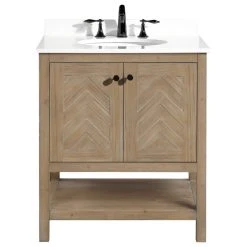 Ari Kitchen & Bath Savannah 30" Bathroom Vanity, Weathered Fir Finish
