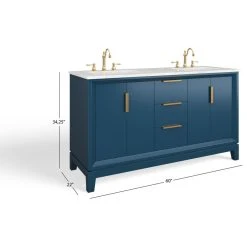MOD The Ezra Bathroom Vanity, Double Sink, 60", Monarch Blue, Freestanding -Kraus Shop a941bede03d046bd 4241 w800 h800 b1 p0