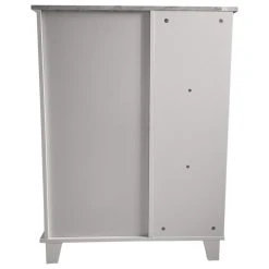 Pilaster Designs Corolla Bathroom Storage Floor Cabinet Organizer, White/Marble Wood -Kraus Shop a96167aa0de987b6 9692 w800 h800 b1 p0