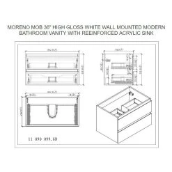 Bathroom Vanity Wholesale INC. MOB 36" Wall-Mounted Single Bathroom Vanity In Black -Kraus Shop a9a109bf0935efa3 2531 w800 h800 b1 p0