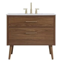 Elegant Furniture & Lighting Walnut Brown 36" Bathroom Vanity