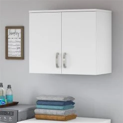 Bush Business Furniture Universal Laundry Room Wall Cabinet With Doors In White - Engineered Wood -Kraus Shop ab21e01c020c9139 3343 w800 h800 b0 p0