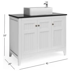 MOD The Solano Bathroom Vanity, Single Sink, 42", White, Freestanding -Kraus Shop ab61312903d99103 3207 w800 h800 b1 p0