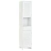Zingz & Thingz Nantucket Wooden Bathroom Linen Cabinet In White