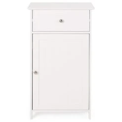 GDFStudio Chloe Modern Bathroom Storage Cabinet, Matte White