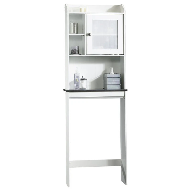 Sauder Caraway Engineered Wood Etagere In Soft White 3 Sauder Caraway Engineered Wood Etagere In Soft White
