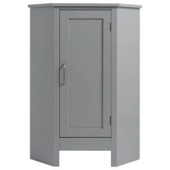 Versanora Wooden Bathroom Corner Cabinet Grey Mercer