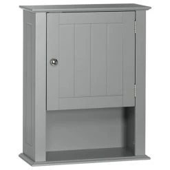 RiverRidge Home RiverRidge Ashland Single Door Transitional Wood Wall Cabinet In Gray