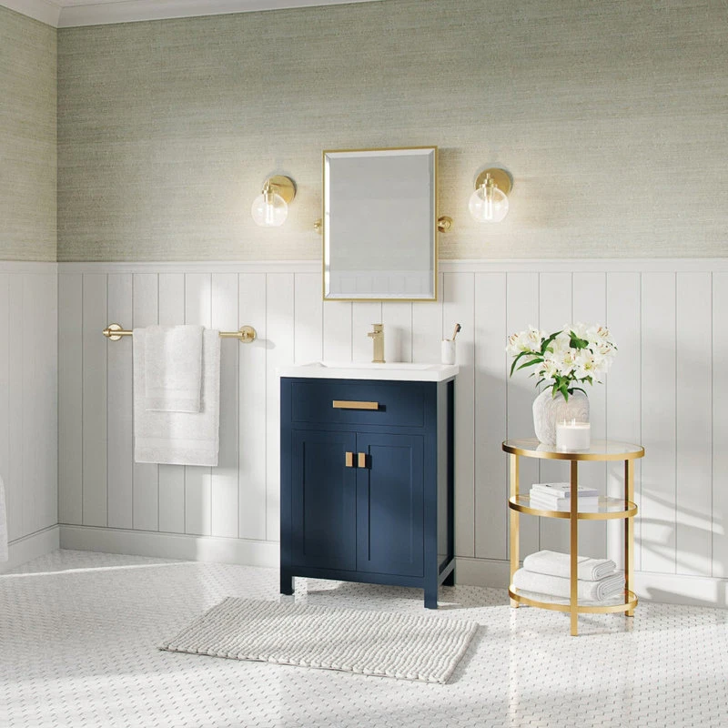 MOD Savoy Bath Vanity, Single Sink, 24", Blue, Freestanding, Mirror 4 MOD Savoy Bath Vanity, Single Sink, 24", Blue, Freestanding, Mirror - Image 2