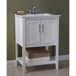 Legion Furniture 24" Transitional Single Sink Bathroom Vanity, White -Kraus Shop b2418fb000ba89f6 7974 w800 h800 b0 p0