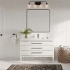 MOD Celios Bathroom Vanity, Single Sink, 48", White With Black Trim, Freestanding