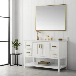 Urban Furnishing Henry Bathroom Sink Vanity Set, Carrara White Quartz Top, Base: White, 48" 19 Urban Furnishing Henry Bathroom Sink Vanity Set, Carrara White Quartz Top, Base: White, 48" -Kraus Shop b2f138e902619844 6437 w800 h800 b0 p0