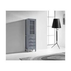 Virtu USA Virtu Wellmont 20" Linen Cabinet, Gray -Kraus Shop b4f16780070c183d 8724 w800 h800 b0 p0